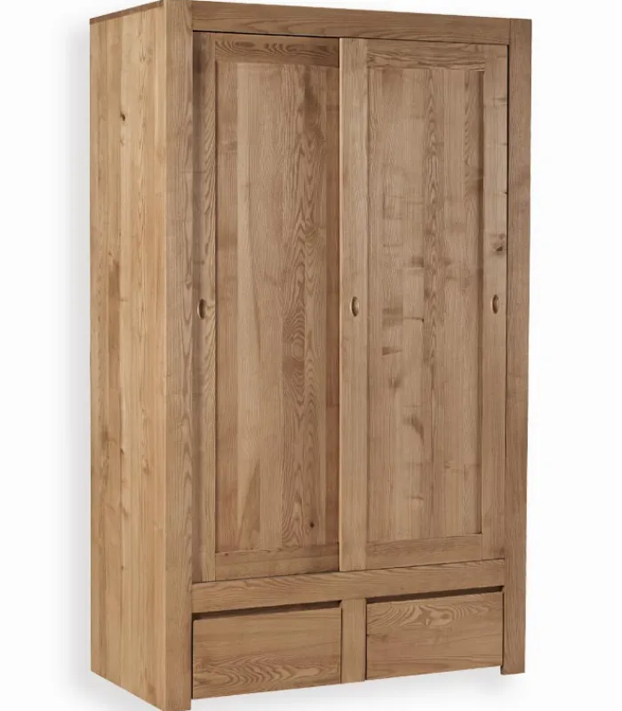 Armoires|Cocktail Scandinave Armoire frêne massif 2 portes coulissantes HARTFORD