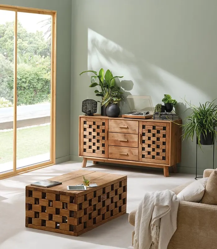 Bahuts & Vaisseliers|Cocktail Scandinave Bahut BIWA 2 portes 3 tiroirs