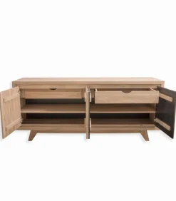 Bahuts & Vaisseliers|Cocktail Scandinave Bahut chêne blanchi 3 portes BAMBOO