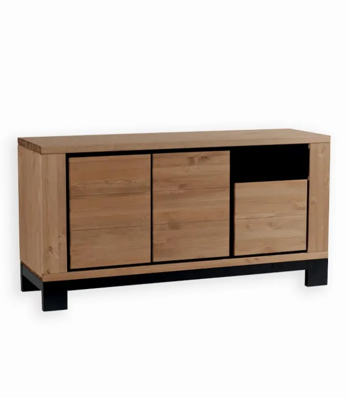 Bahuts & Vaisseliers|Cocktail Scandinave Bahut pin massif 3 portes FOX