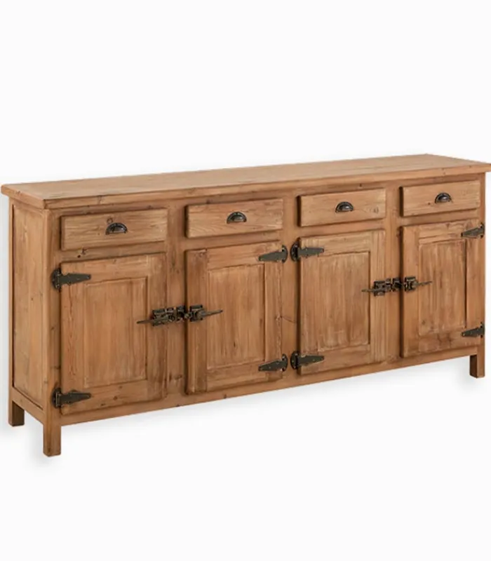Bahuts & Vaisseliers|Cocktail Scandinave Bahut pin recyclé 4 portes COTTAGE