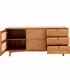 Découvrez Nos Meubles En Teck|Bahuts & Vaisseliers|Cocktail Scandinave Bahut teck massif CARAWA 2 portes 3 tiroirs