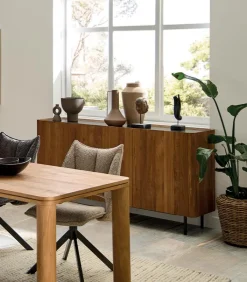 Découvrez Nos Meubles En Teck|Bahuts & Vaisseliers|Cocktail Scandinave Bahut teck recyclé NEVADA 3 portes