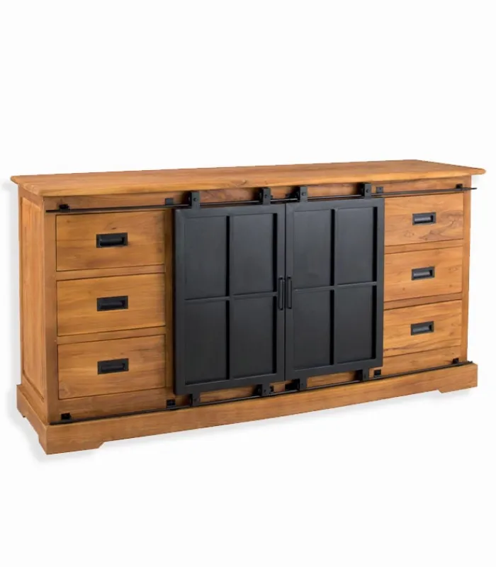 Découvrez Nos Meubles En Teck|Bahuts & Vaisseliers|Cocktail Scandinave Bahut teck recyclé STANLEY 2 portes