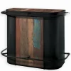Bars & Étagères À Vin|Cocktail Scandinave Bar bois de bateau et métal VINTAGE