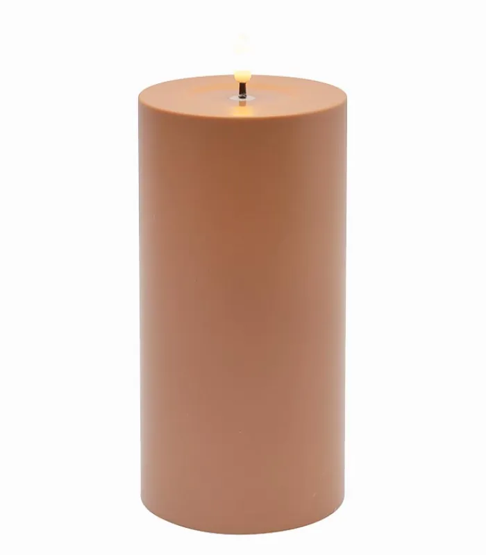 Bougies & Senteurs|Cocktail Scandinave Bougie LED cylindrique plastique terracotta H 20 cm