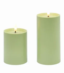 Bougies & Senteurs|Cocktail Scandinave Bougie LED cylindrique plastique vert / Set de 2