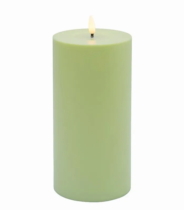 Bougies & Senteurs|Cocktail Scandinave Bougie LED cylindrique plastique vert H 20 cm