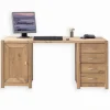 Bureaux|Cocktail Scandinave Bureau pin massif huilé 4 tiroirs 1 porte FJORD