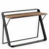 Bureaux|Cocktail Scandinave Bureau sapin massif vieilli & métal SKOVE