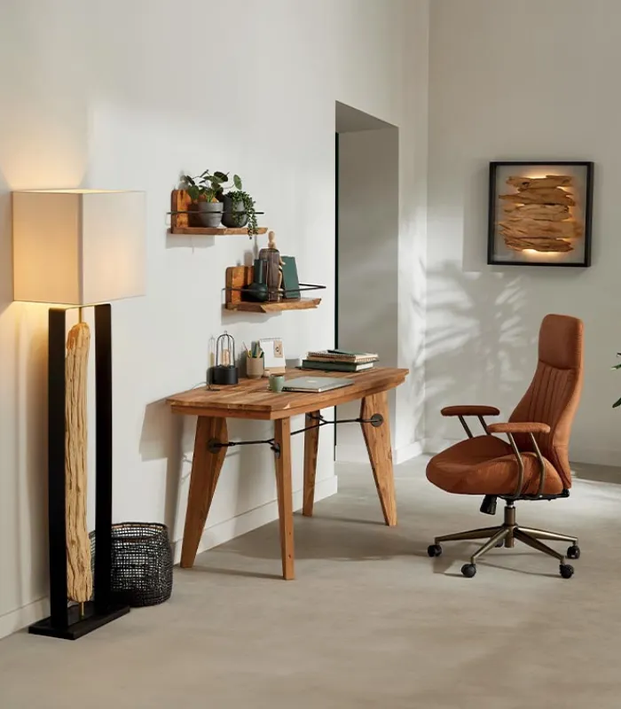 Bureaux|Cocktail Scandinave Bureau teck massif recyclé OXANA