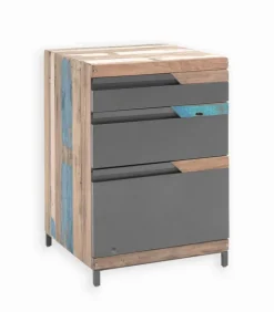 Bureaux|Cocktail Scandinave Caisson bois de bateau & métal FOCUS