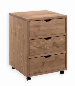 Bureaux|Cocktail Scandinave Caisson bureau pin massif 3 tiroirs MALMOE