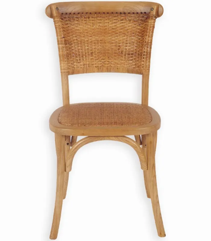 Chaises|Chaises|Cocktail Scandinave Chaise bistrot orme & rotin HEPBURN