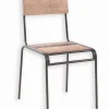 Chaises|Chaises|Cocktail Scandinave Chaise bois de bateau & métal VINTAGE