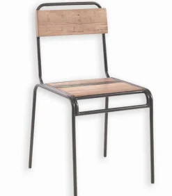 Chaises|Chaises|Cocktail Scandinave Chaise bois de bateau & métal VINTAGE