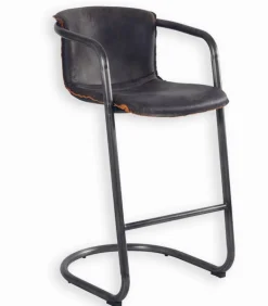 Chaises De Bar|Chaises De Bar|Cocktail Scandinave Chaise de bar métal et cuir CLARK