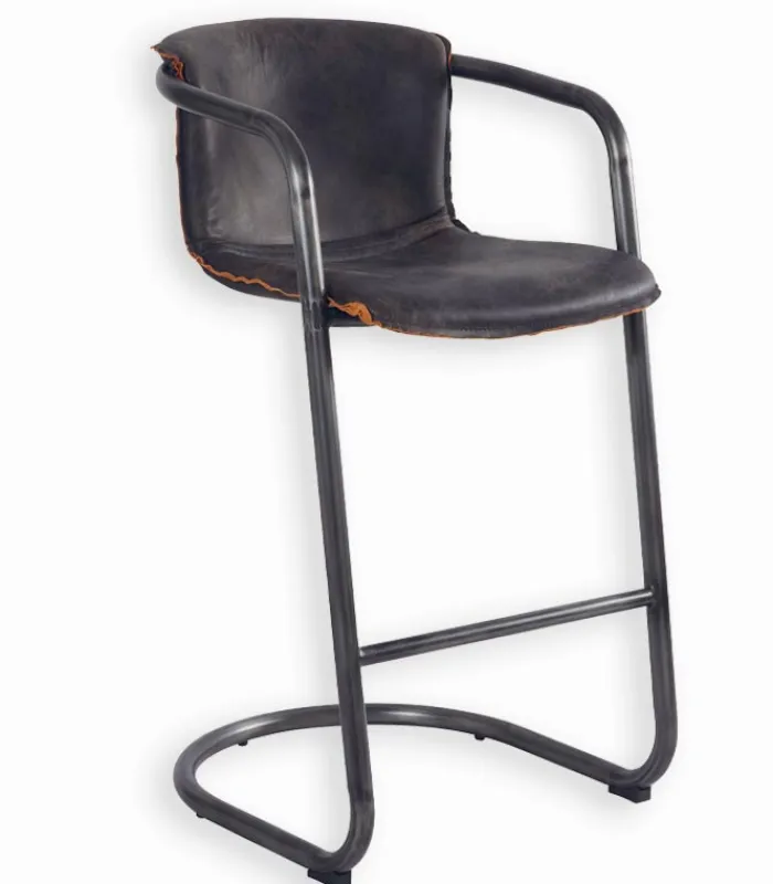 Chaises De Bar|Chaises De Bar|Cocktail Scandinave Chaise de bar métal et cuir CLARK