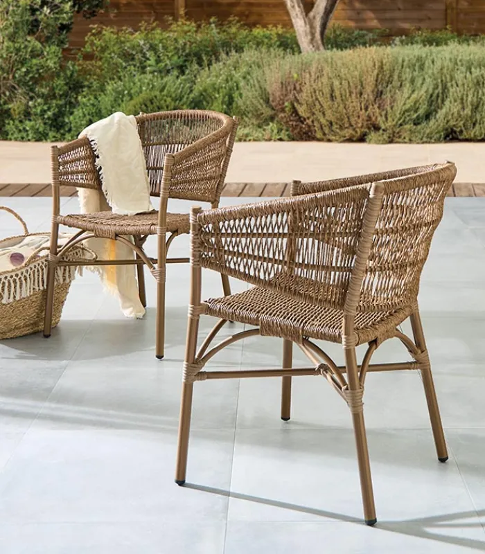 Fauteuils & Chaises De Jardin|Chaises|Cocktail Scandinave Chaise rotin empilable SINGAPOUR