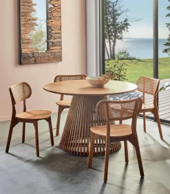 Découvrez Nos Meubles En Teck|Chaises|Cocktail Scandinave Chaise teck & rotin SOLANA