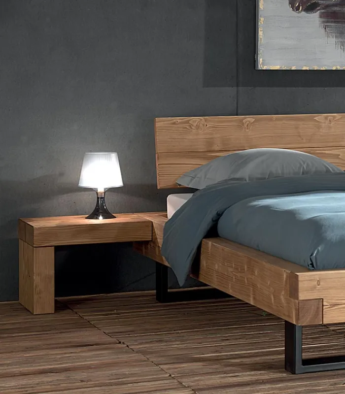 Chevets|Cocktail Scandinave Chevet pin massif brossé ciré NORDLAND