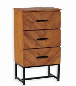 Découvrez Nos Meubles En Teck|Commodes|Cocktail Scandinave Chiffonnier teck recyclé 3 tiroirs RAMA