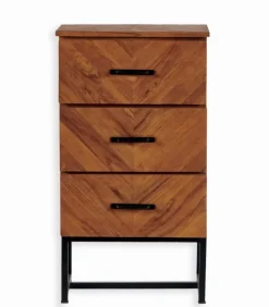 Découvrez Nos Meubles En Teck|Commodes|Cocktail Scandinave Chiffonnier teck recyclé 3 tiroirs RAMA