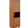 Découvrez Nos Meubles En Teck|Bonnetières & Colonnes|Cocktail Scandinave Colonne teck massif CARAWA 1 porte 3 tiroirs