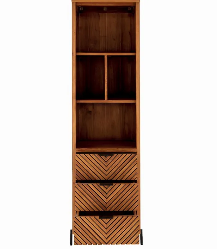 Découvrez Nos Meubles En Teck|Bonnetières & Colonnes|Cocktail Scandinave Colonne teck massif CROXTON 3 tiroirs