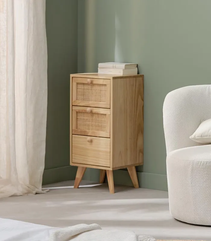 Commodes|Cocktail Scandinave Commode bois 3 tiroirs TONLE