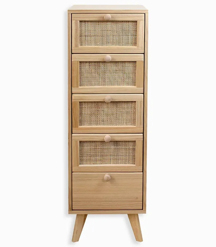 Commodes|Cocktail Scandinave Commode bois 5 tiroirs TONLE