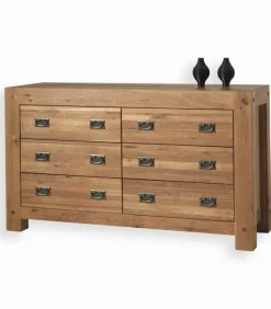 Commodes|Cocktail Scandinave Commode chêne huilé 6 tiroirs NORWAY