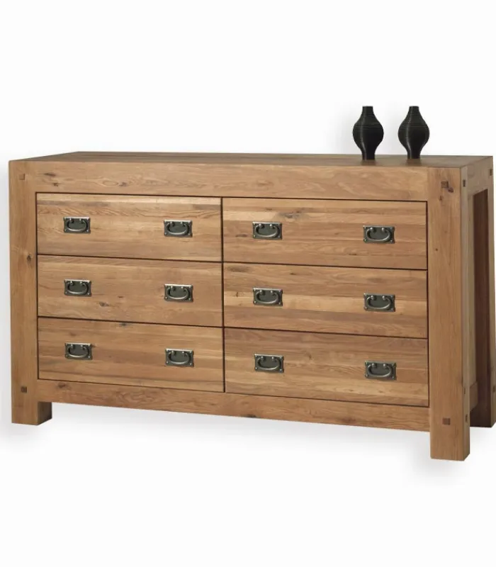 Commodes|Cocktail Scandinave Commode chêne huilé 6 tiroirs NORWAY