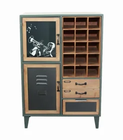 Commodes Déco|Cocktail Scandinave Commode MINDY avec 15 casiers à vin