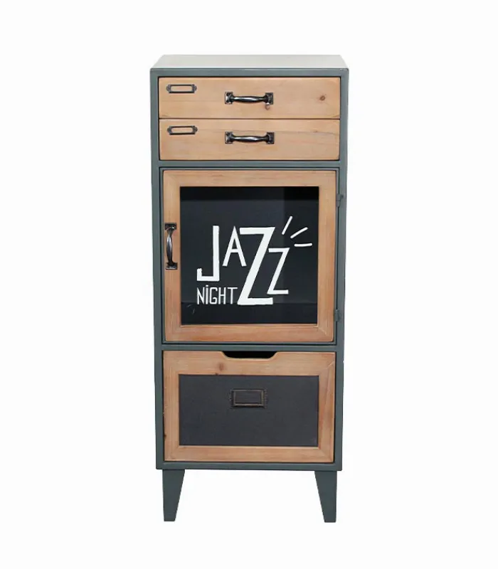 Commodes Déco|Cocktail Scandinave Commode MINDY avec porte vitrée