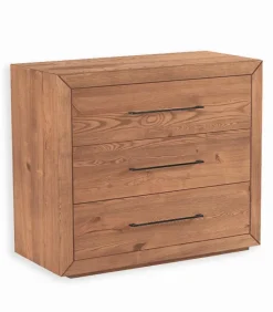 Commodes|Cocktail Scandinave Commode pin massif brossé 3 tiroirs HJALMER