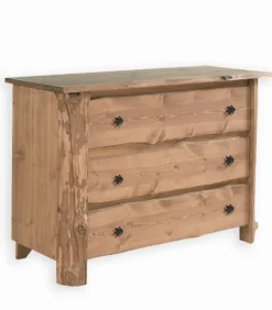 Commodes|Cocktail Scandinave Commode pin massif ciré 3 tiroirsTOUNDRA