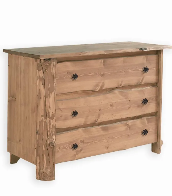 Commodes|Cocktail Scandinave Commode pin massif ciré 3 tiroirsTOUNDRA