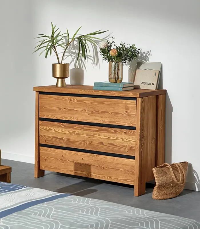 Commodes|Cocktail Scandinave Commode pin massif PETRA