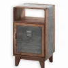 Commodes Déco|Cocktail Scandinave Commode 1 porte en sapin et zinc – WENDY