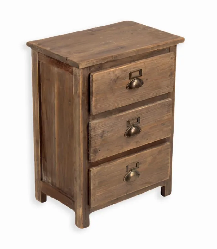 Commodes Déco|Cocktail Scandinave Commode sapin ANTIGO 3 tiroirs