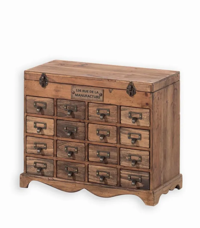 Commodes Déco|Cocktail Scandinave Commode style apothicaire 16 tiroirs – WENDY