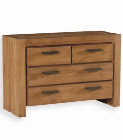 Découvrez Nos Meubles En Teck|Commodes|Cocktail Scandinave Commode teck massif 4 tiroirs MAHINA