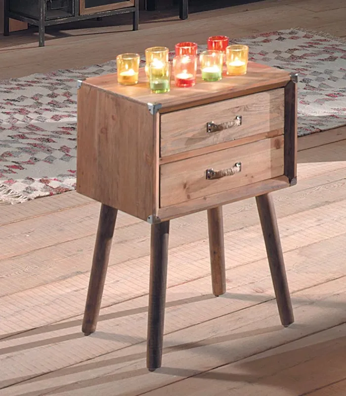 Commodes Déco|Cocktail Scandinave Commode vintage WENDY 2 tiroirs