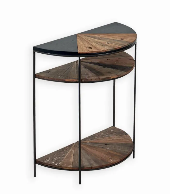 Consoles & Sellettes|Cocktail Scandinave Console bois de bateau et métal FACTORY