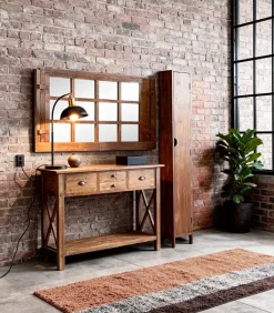 Consoles & Sellettes|Cocktail Scandinave Console sapin ANTIGO 4 tiroirs