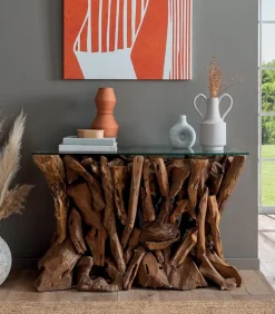 Découvrez Nos Meubles En Teck|Consoles & Sellettes|Cocktail Scandinave Console teck racine ARAWA