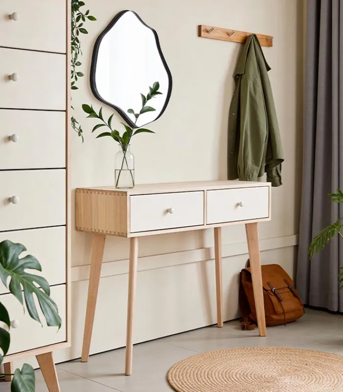 Consoles & Sellettes|Cocktail Scandinave Console 2 tiroirs LOGAN