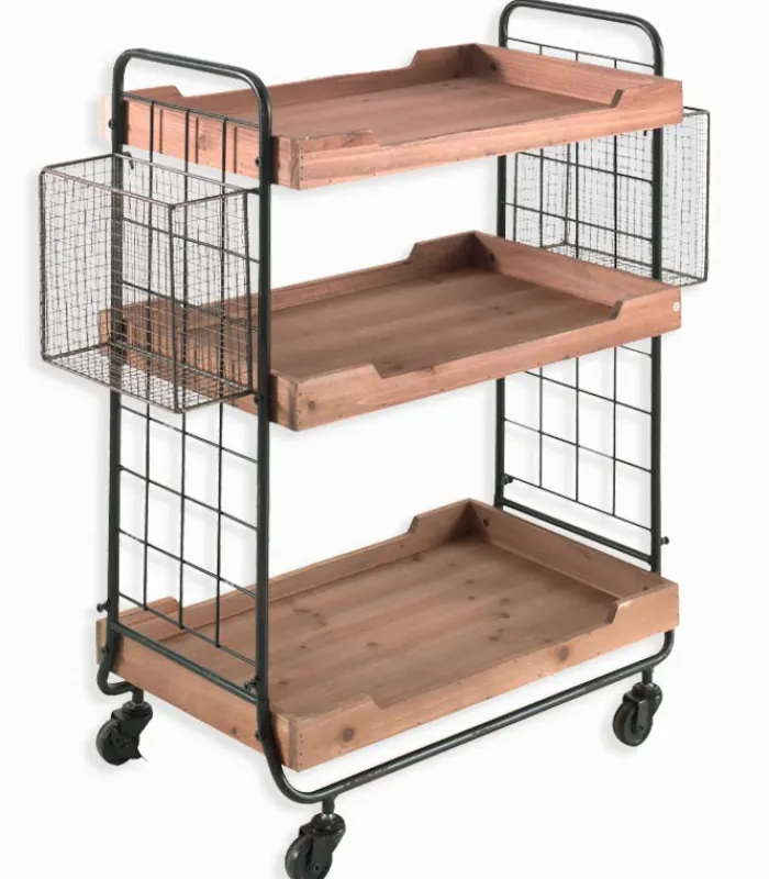 Dessertes|Cocktail Scandinave Desserte vintage sur roulettes WENDY