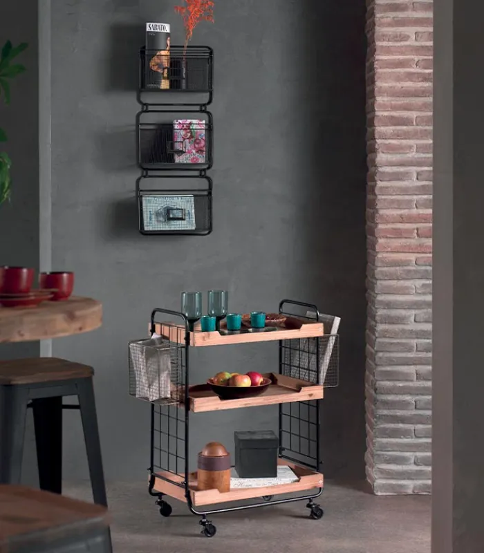Dessertes|Cocktail Scandinave Desserte vintage sur roulettes WENDY